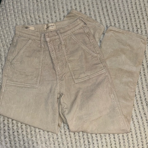 Cream Corduroy Straight Pants - Picture 2 of 6